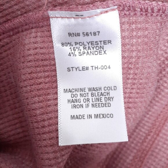 Baea Womens Thermal Top M Flare Sleeve Pink 481A - Picture 5 of 5